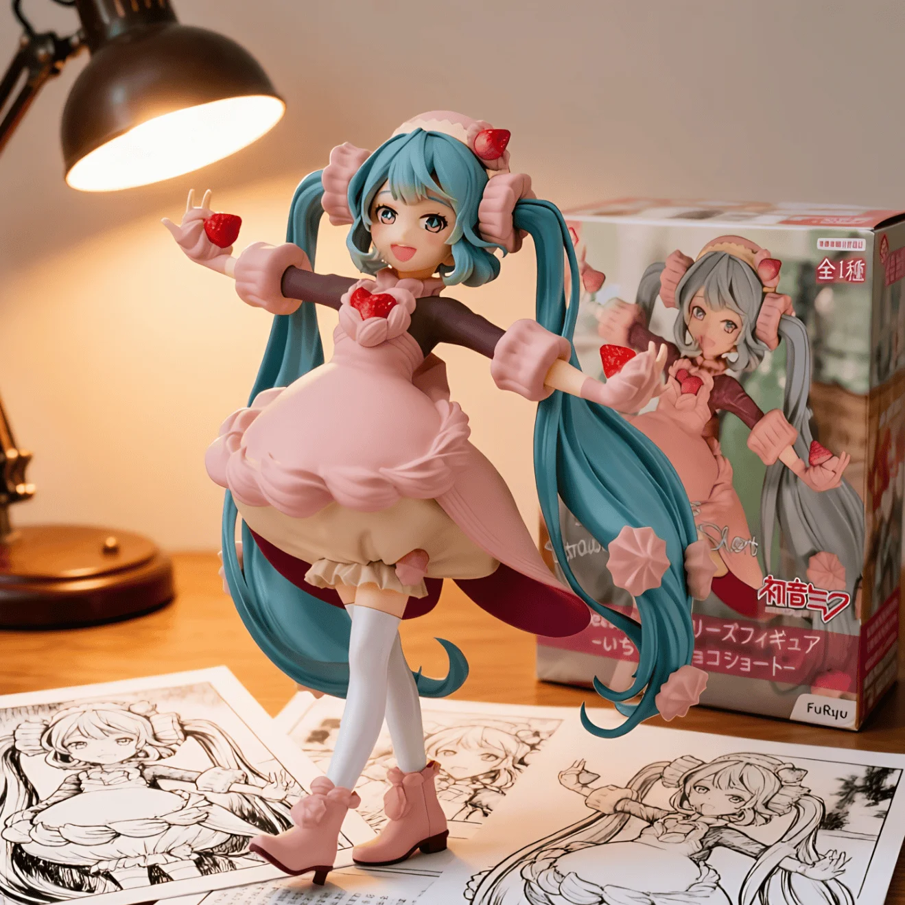 初音未来 FURYU 草莓巧克力松饼-17CM