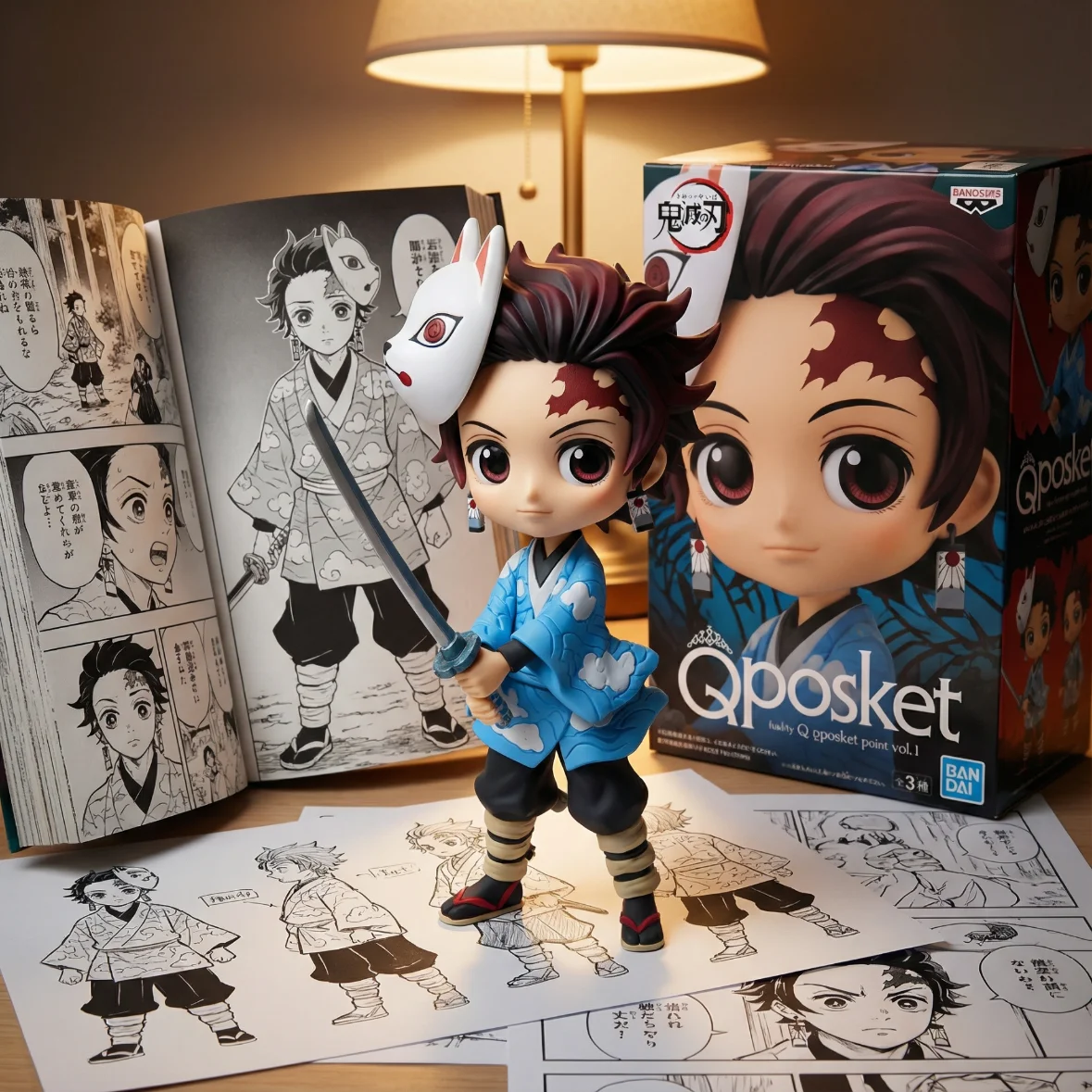 鬼灭之刃 Qposket面具炭治郎 -9cm