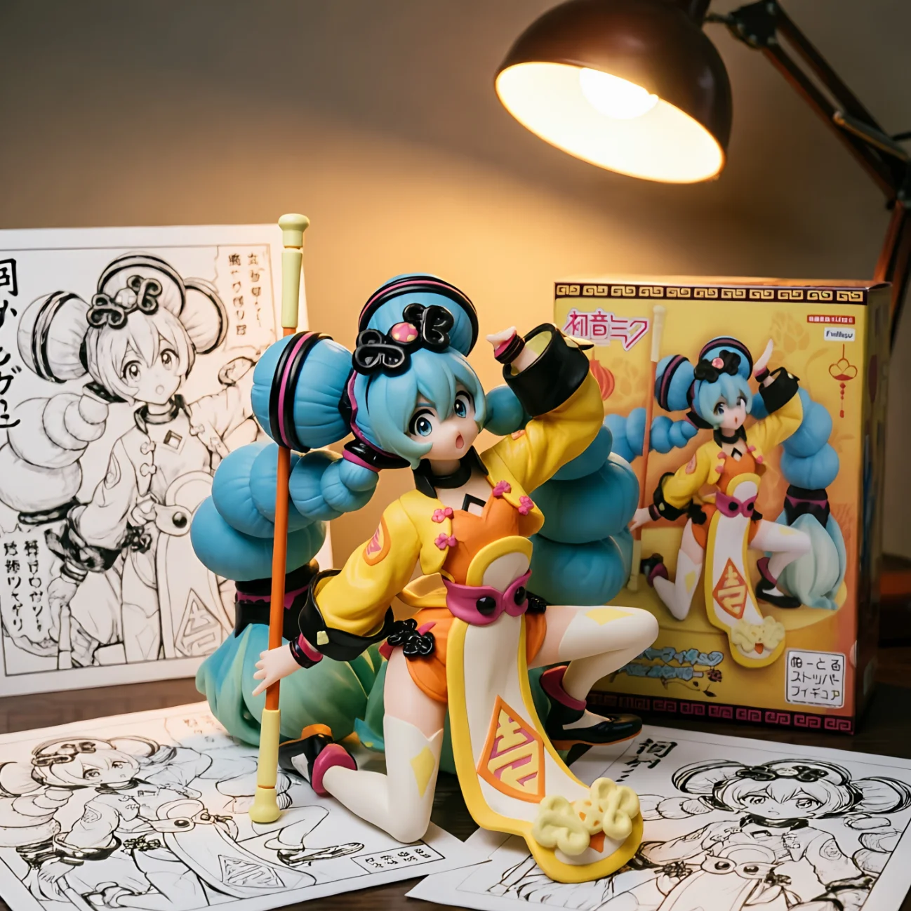 初音未来 FURYU 中国风 黄色-10CM