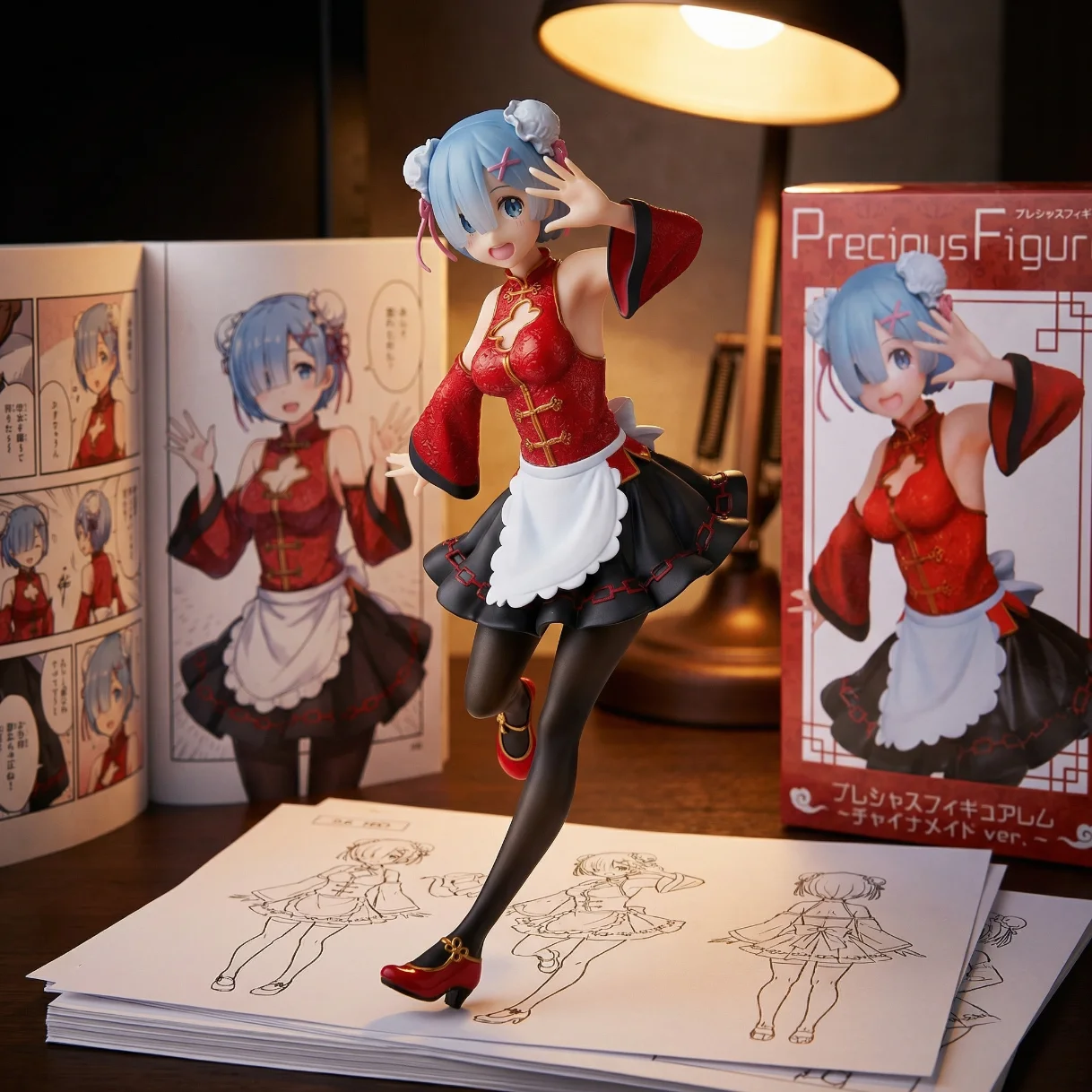 Re:从零开始的异世界生活 Taito 蕾姆 旗袍女仆 红色-23CM