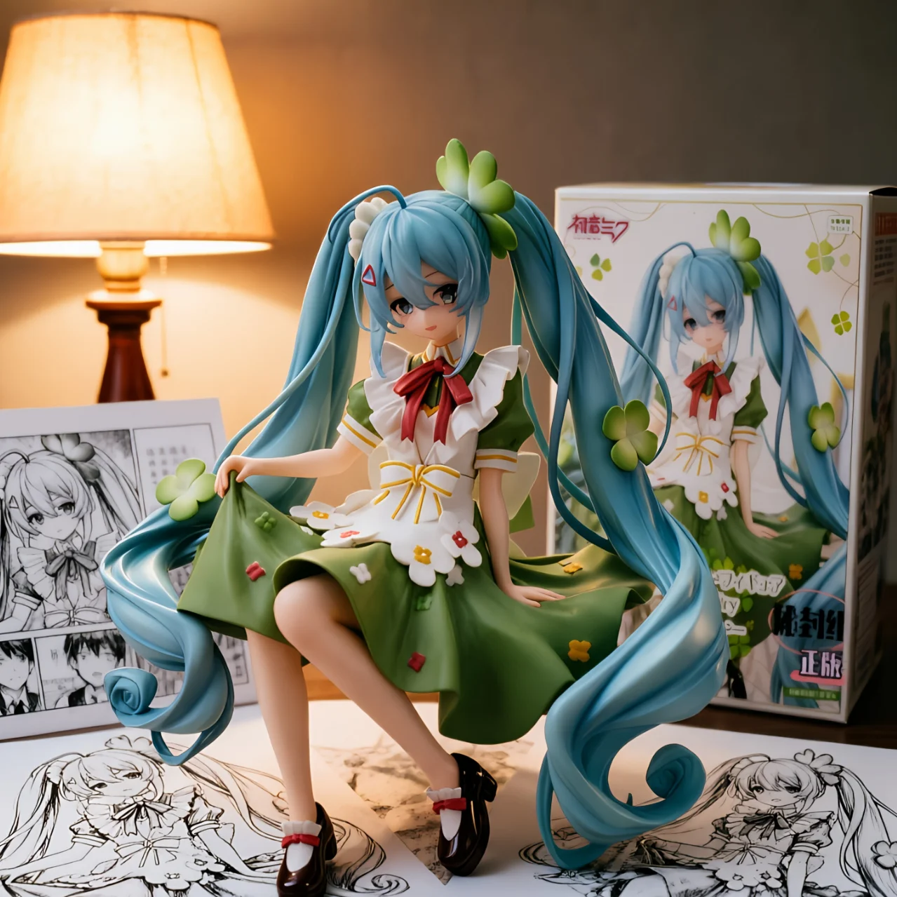 初音未来 初音未来 泡面压 四叶草仙子-15CM